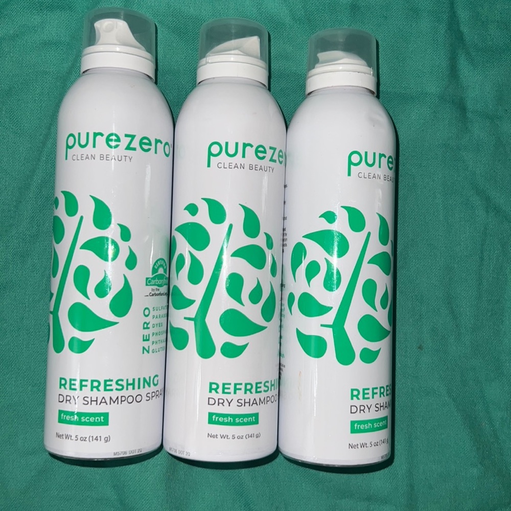 Purezero Clean Beauty Refreshing Dry Shampoo, Fresh Scent.  5 fl oz. Set of 3.